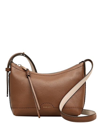 Radley Alma Avenue Leather Small Cross Body Bag, Naval, Cognac