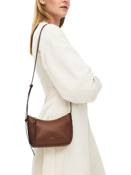 Radley Alma Avenue Leather Small Cross Body Bag, Naval - view 2, Cognac