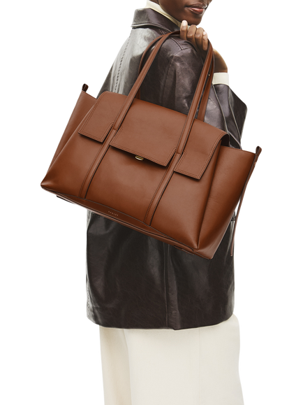 Radley Chancery Large Leather Shoulder Bag, Cognac - view 2, Cognac