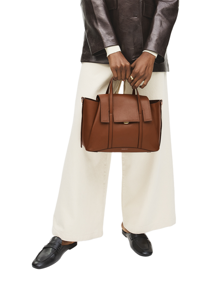 Radley Chancery Medium Leather Grab Bag, Cognac - view 2, Cognac