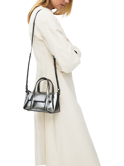 Radley Chancery Small Leather Grab Bag, Silver - view 2, Silver