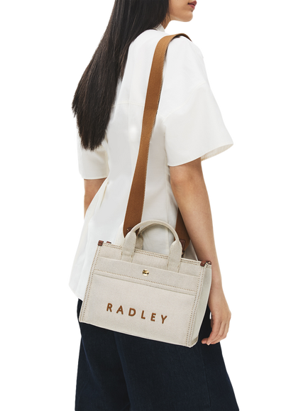 Radley Kenton Mews Small Ziptop Grab Bag, Natural - view 2, Natural