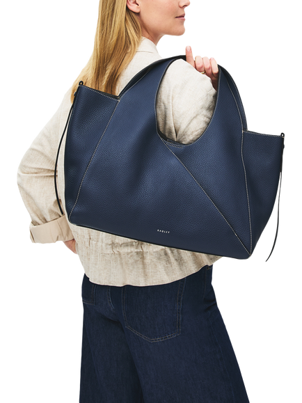 Radley Lillie Row Large Shoulder Bag, Naval - view 2, Naval