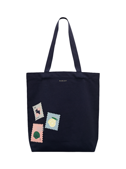 Radley Boxy Canvas Tote Bag, Naval, Naval