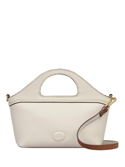 Radley Manning Crescent Leather Mini Grab Bag, Salt