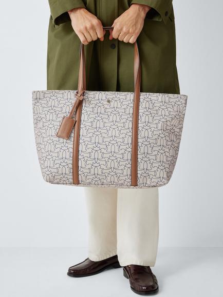 Radley Monogram Large Zip-Top Tote Bag, Porcini - view 2, Porcini