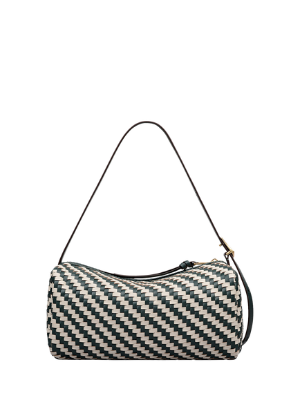 Radley Willow Woven Shoulder Bag, Small, Green/Cream - view 2, Green