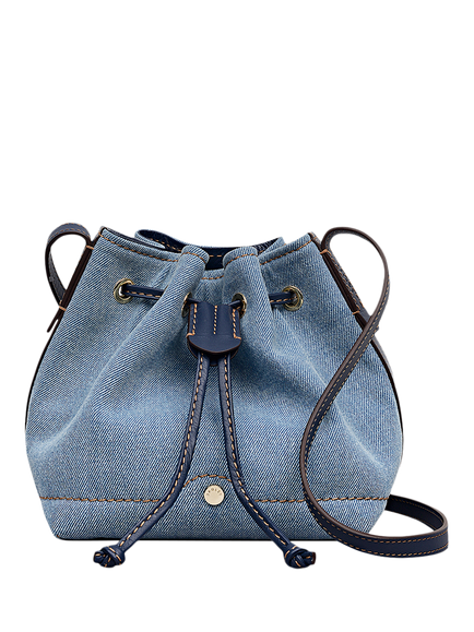Radley York Mews Drawstring Bucket Bag, Denim, Denim