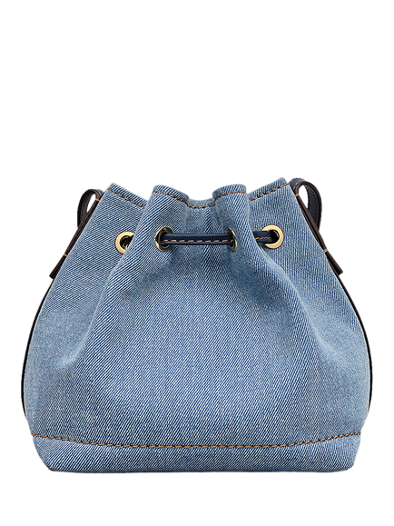 Radley York Mews Drawstring Bucket Bag, Denim - view 2, Denim