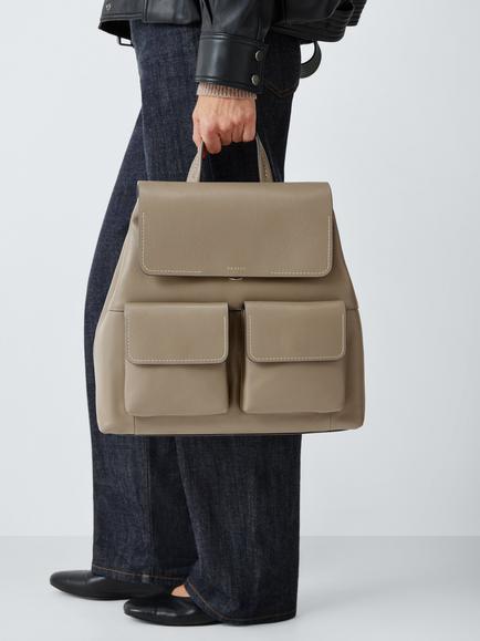 Radley Burton Way Leather Flap-Over Backpack, Acorn - view 2, Acorn