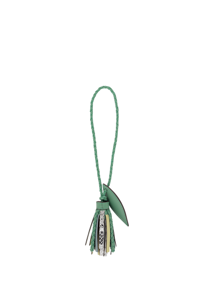 Radley Summer Bloom Leather Bag Charm, Cactus - view 2, Cactus