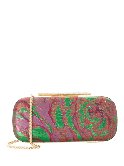 Dune London Body Abstract Print Clutch Bag, Purple, Purple