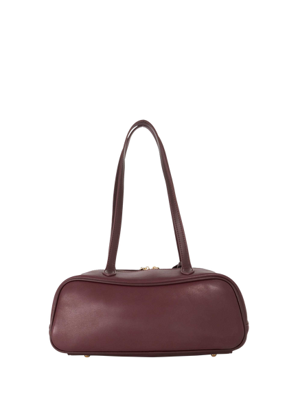 Dune London Day Leather Shoulder Bag, Burgundy - view 2, Burgundy