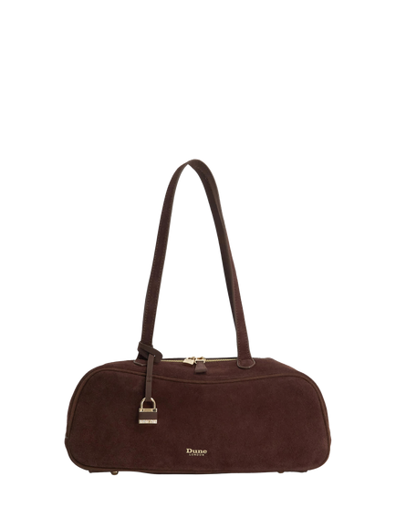 Dune London Day Suede Shoulder Bag, Brown