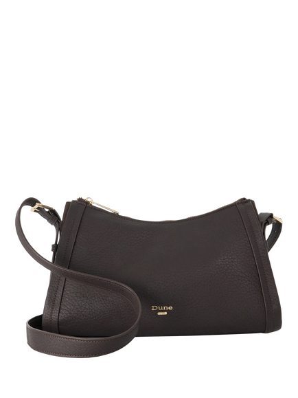 Dune London Declare Synthetic Shoulder Bag, Dark Brown, Dark Brown