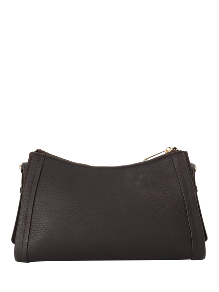 Dune London Declare Synthetic Shoulder Bag, Dark Brown - view 2, Dark Brown