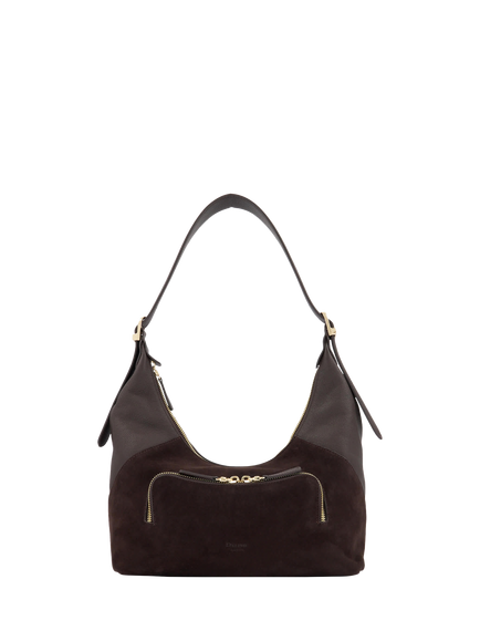 Dune London Defiant Suede Shoulder Bag, Brown, Brown