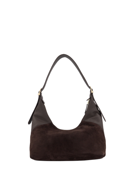 Dune London Defiant Suede Shoulder Bag, Brown - view 2, Brown