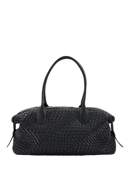 Dune London Deliberate Woven Faux Leather Holdall Bag, Black - view 2, Black