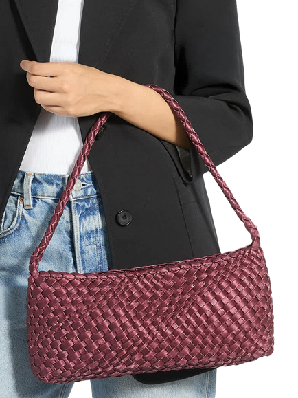 Dune London Deliberating Synthetic Woven Bag - view 2, Berry
