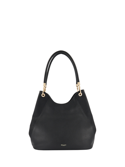 Dune London Devoted L Leather Shoulder Bag, Black, Black