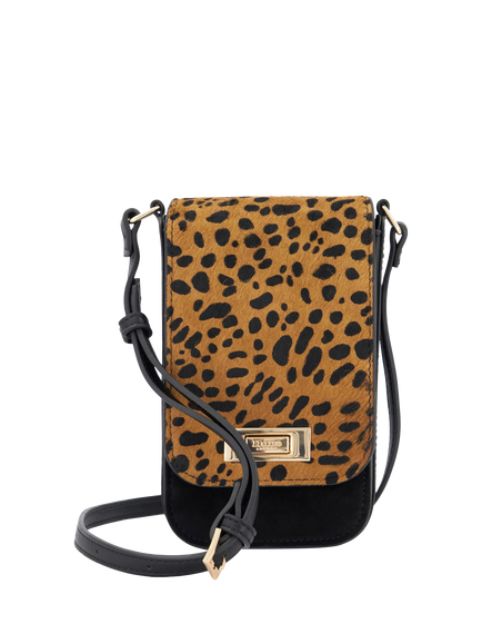 Dune London Dinkydiscreet Leather Blend Crossbody Phone Bag, Black