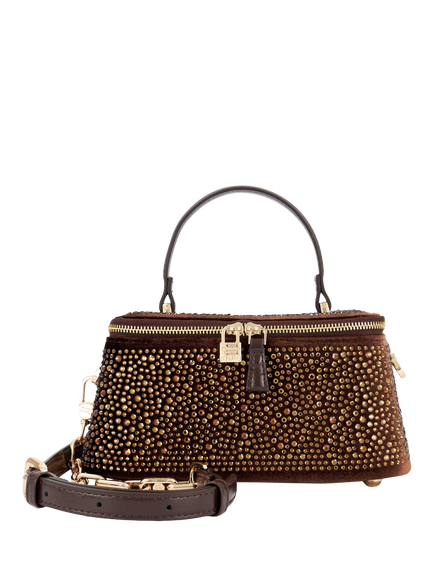 Dune London Successful Embellished Mini Vanity Bag, Bronze, Bronze