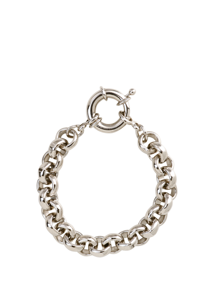Pre-loved Heavy Round Link Bracelet, Silver, Silver