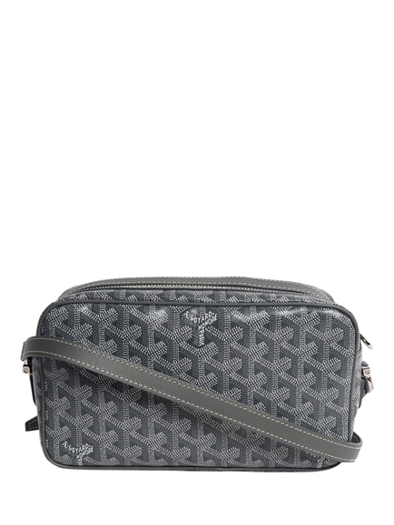 Pre-loved Goyard Cap-vert Camera Bag with Silver Hardware, Grey, Grey
