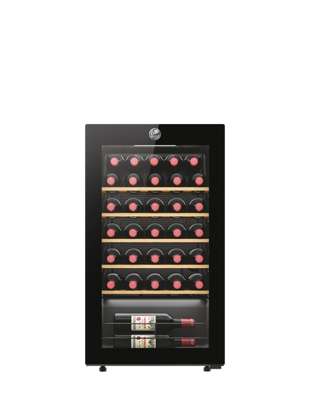 Hoover H-WINE 500 HOWC034K Freestanding 34 Bottle Wine Cooler, Black, Black