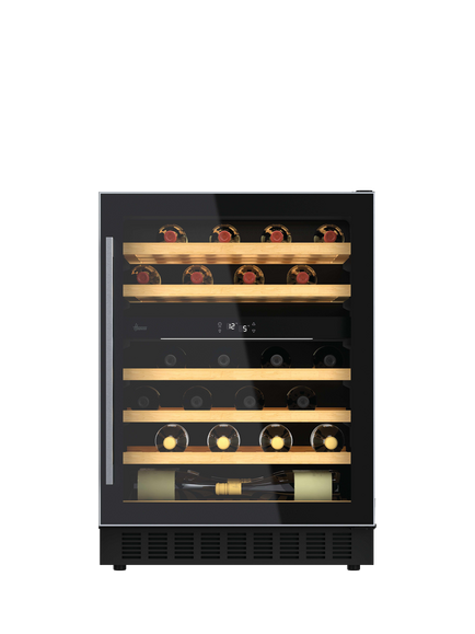 Hoover HWCB 60 UK/N  Integrated 46 Bottle Wine Cooler, Black, Black