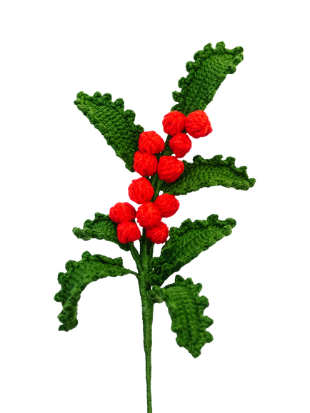 The Way To You Crochet Holly Stem, Red/Green - view 2, Red