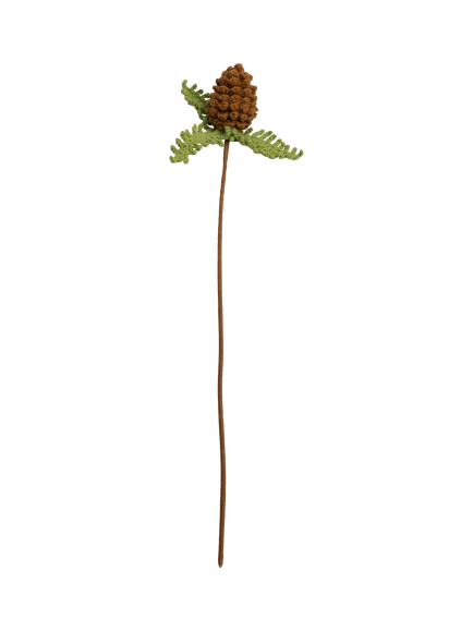 The Way To You Crochet Pine Cone Stem, Brown/Green, Brown And Green