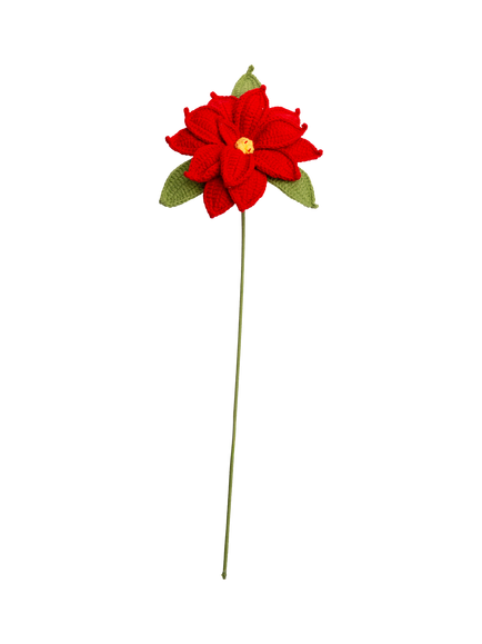 The Way To You Crochet Poinsettia Stem, Red/Green, Red