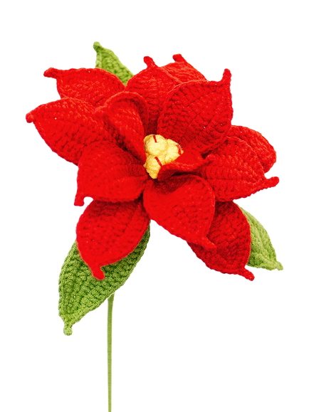 The Way To You Crochet Poinsettia Stem, Red/Green - view 2, Red