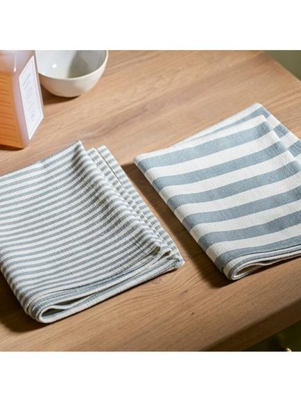 Neptune Aster Cotton Rich Striped Tea Towel, Set of 2, Blue - view 2, Blue