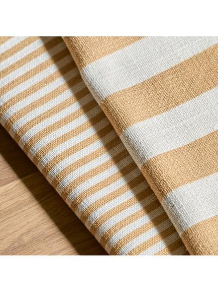 Neptune Aster Cotton Rich Striped Tea Towel, Set of 2, Saffron - view 2, Yellow