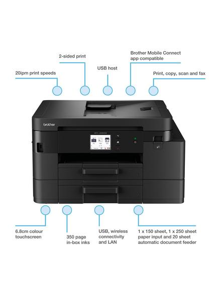 Brother MFC-J4550DW Wireless All-in-One A4 Colour Inkjet Printer & Fax Machine, White - view 2, White