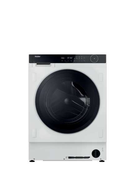 Haier HWDB10B14858U1UK Integrated Washer Dryer, 10kg/6kg Load, 1400rpm Spin, White, White