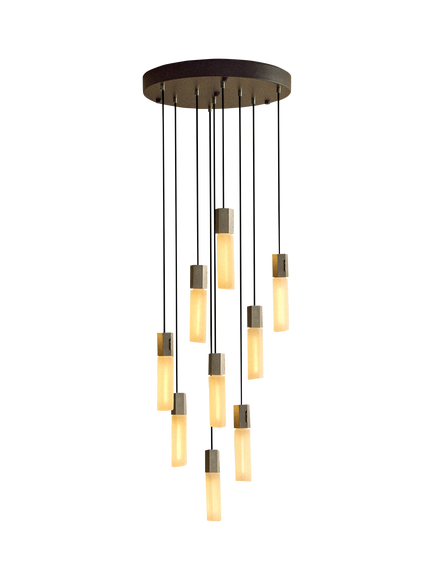 tala Basalt 9 Arm Pendant Ceiling Light, Stainless Steel - view 2, Stainless Steel