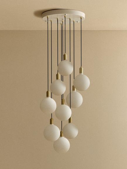 Tala Sphere 9 Arm Pendant Ceiling Light, Brass - view 2, Brass
