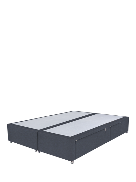 John Lewis OUTLET Non-Sprung Upholstered Continental 2+2 Drawer Divan Base, Super King Size, Like New, Herringbone Shadow, Herringbone Shadow