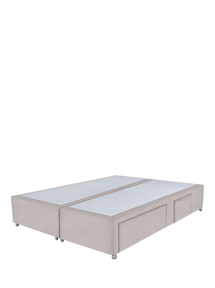 John Lewis Non-Sprung Upholstered Continental 2+2 Drawer Divan Base, Super King Size, Like New, Velveteen Cream, Velveteen Cream