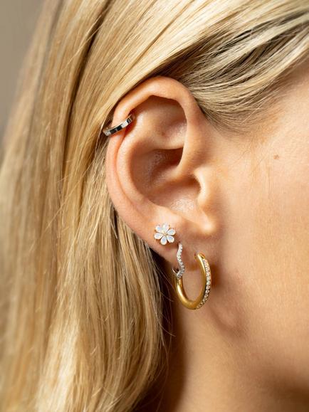 Tish Lyon Opal Flower Stud Earrings - view 2, Gold