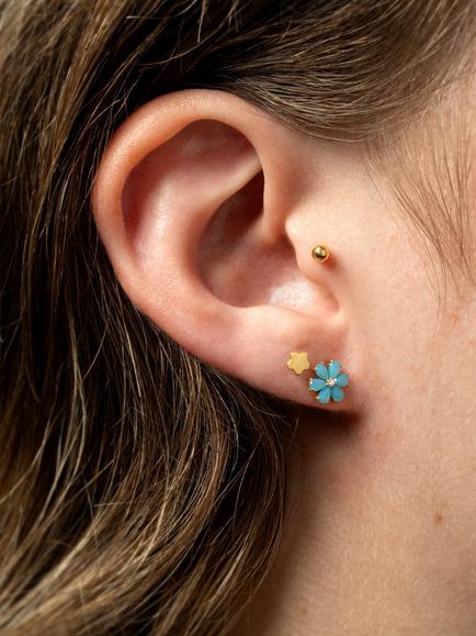 Tish Lyon Opal Flower Stud Earrings - view 2, Gold