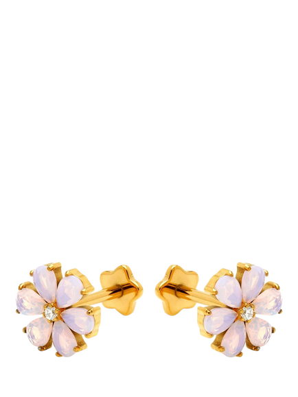 Tish Lyon Opal Flower Stud Earrings, Gold