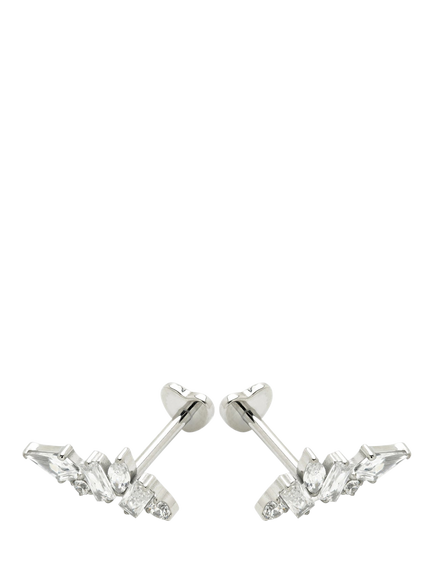 Tish Lyon Crystal Cluster Stud Earrings, Platinum
