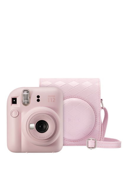 Fujifilm instax™ Mini 12 Instant Camera, Bundle with 10 Shots of Film & Case, Pink - view 2, Pink