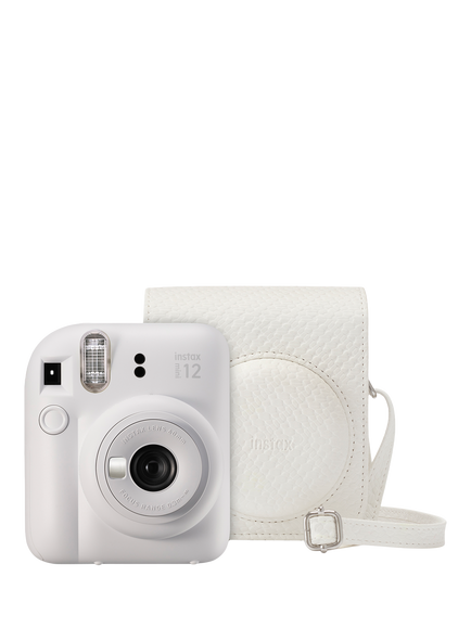 Fujifilm instax™ Mini 12 Instant Camera, Bundle with 10 Shots of Film & Case, White - view 2, White