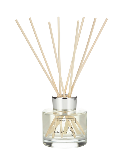 The White Company Lime and Bay Reed Diffuser, 150ml, Clear